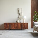 Buffet bas en palissandre massif 165 cm honorine