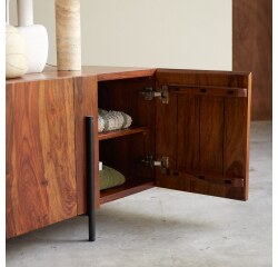 Buffet bas en palissandre massif 165 cm honorine