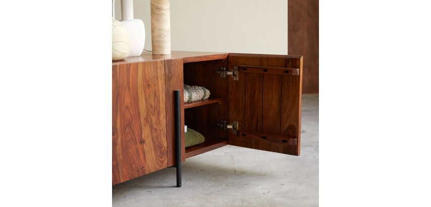 Buffet bas en palissandre massif 165 cm honorine