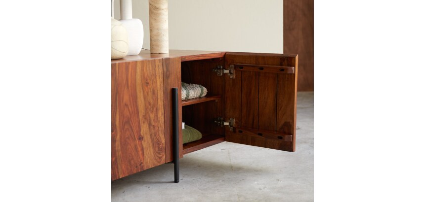 Buffet bas en palissandre massif 165 cm honorine