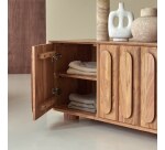 Meuble tv en acacia massif 145 cm olga