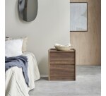 Chevet en noyer massif 2 tiroirs arto