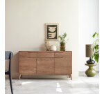Buffet en bois de manguier massif Gabrielle H 81 x L 150 x P 40 cm