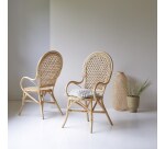 Lot de 2 Fauteuils en tiges de rotin Marius H 102 x L 52 x P 60 cm