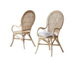 Lot de 2 Fauteuils en tiges de rotin Marius H 102 x L 52 x P 60 cm