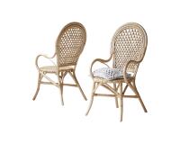Lot de 2 Fauteuils en tiges de rotin Marius H 102 x L 52 x P 60 cm