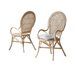 Lot de 2 Fauteuils en tiges de rotin Marius H 102 x L 52 x P 60 cm