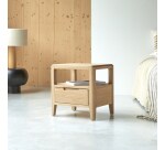 Chevet en chêne massif 1 tiroir Arto