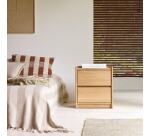 Chevet en chêne massif 2 tiroirs Arto