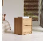 Chevet en chêne massif 2 tiroirs Arto