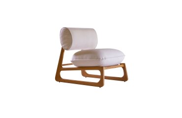 Fauteuil en teck massif et tissu julia