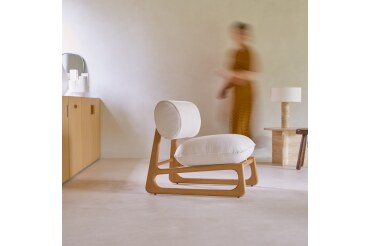 Fauteuil en teck massif et tissu julia