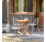 Table de jardin pliable Bistro en acacia massif 2 personnes