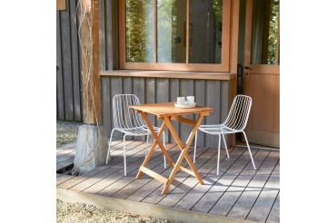 Table de jardin pliable Bistro en acacia massif 2 personnes