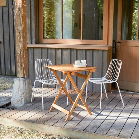 Table de jardin pliable Bistro en acacia massif 2 personnes