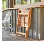 Table de jardin pliable Bistro en acacia massif 2 personnes