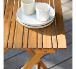 Table de jardin pliable Bistro en acacia massif 2 personnes