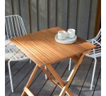 Table de jardin pliable Bistro en acacia massif 2 personnes