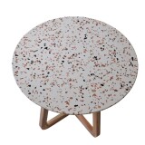 Table ronde Elio en terrazzo premium et acacia massif 4 personnes