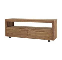 Meuble TV Anoa en teck massif L 140 cm