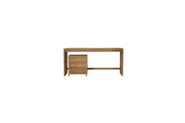 Bureau en bois de teck L 160 cm Edene avec caisson de rangement