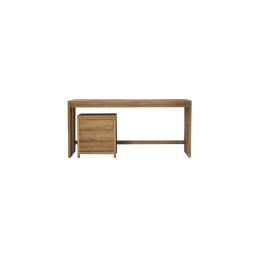 Bureau en bois de teck L 160 cm Edene avec caisson de rangement