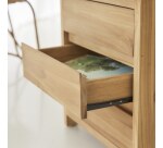 Bureau en bois de teck L 160 cm Edene avec caisson de rangement