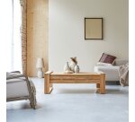 Table basse Minimalys en teck massif, rectangulaire 120 x 70 cm