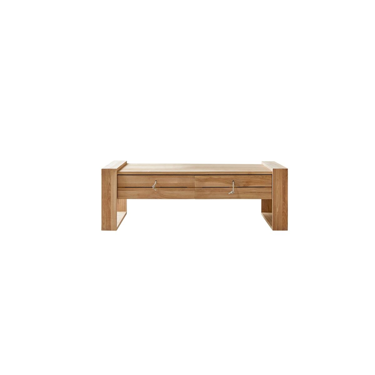 Table basse Minimalys en teck massif, rectangulaire 120 x 70 cm