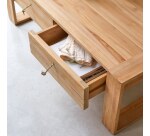 Table basse Minimalys en teck massif, rectangulaire 120 x 70 cm