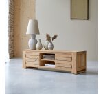 Meuble TV en bois de teck Minimalys H 40 x L 135 x P 40 cm