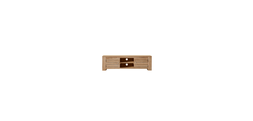 Meuble TV en bois de teck Minimalys H 40 x L 135 x P 40 cm