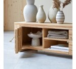 Meuble TV en bois de teck Minimalys H 40 x L 135 x P 40 cm