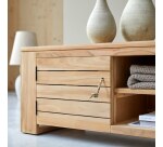 Meuble TV en bois de teck Minimalys H 40 x L 135 x P 40 cm