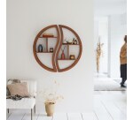 Etagère murale en bois de teck Ying Yang H 100 x L 100 x P 20 cm