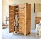 Armoire penderie en teck massif Minimalys
