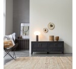 Meuble TV en pin massif L 140 cm Thaki Black