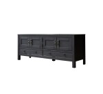 Meuble TV en pin massif L 140 cm Thaki Black