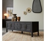 Meuble TV Thaki Black en pin massif L 170 cm