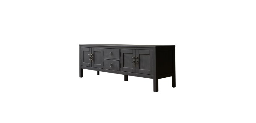 Meuble TV Thaki Black en pin massif L 170 cm
