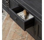 Meuble TV Thaki Black en pin massif L 170 cm