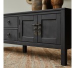 Meuble TV Thaki Black en pin massif L 170 cm