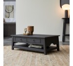 Table basse Thaki Black en pin massif 100 x 60 cm