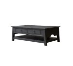 Table basse Thaki Black en pin massif 100 x 60 cm