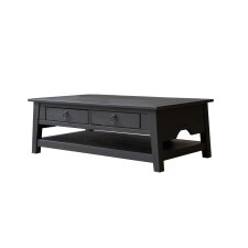 Table basse Thaki Black en pin massif 100 x 60 cm