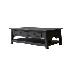 Table basse Thaki Black en pin massif 100 x 60 cm