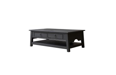 Table basse Thaki Black en pin massif 100 x 60 cm