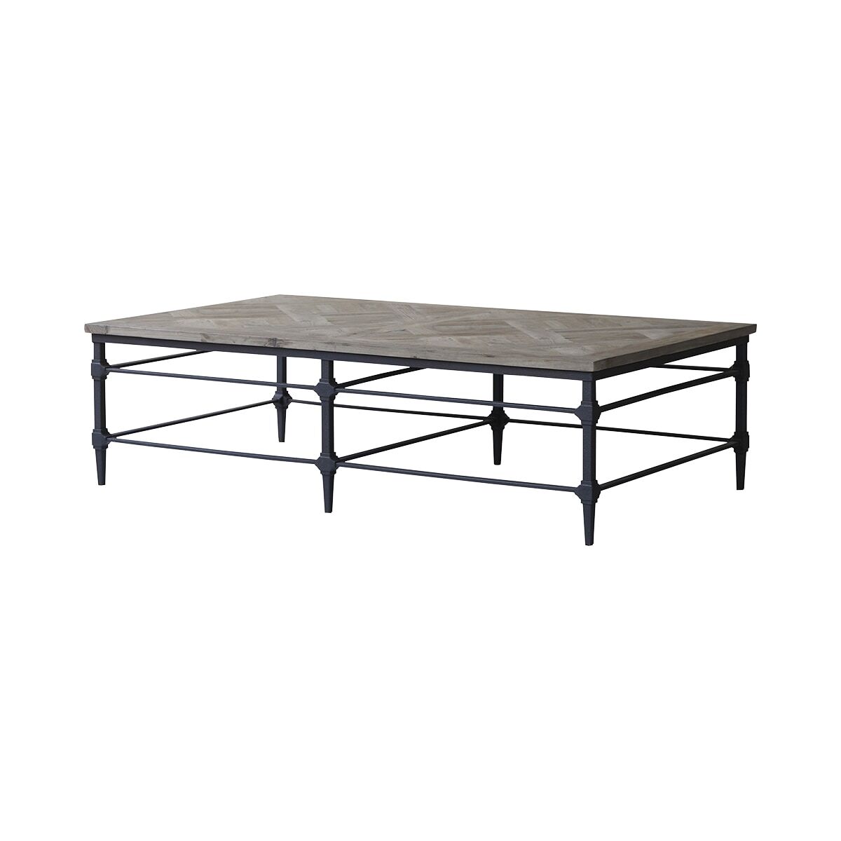 Table basse Gatsby en orme massif et métal 160 x 90 cm