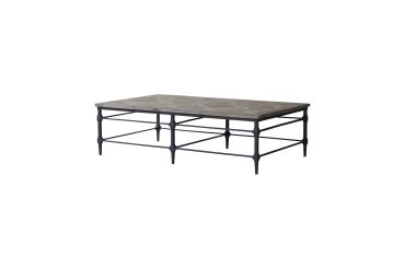 Table basse Gatsby en orme massif et métal 160 x 90 cm
