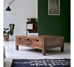 Table basse Oliver en palissandre massif 110 x 75 cm